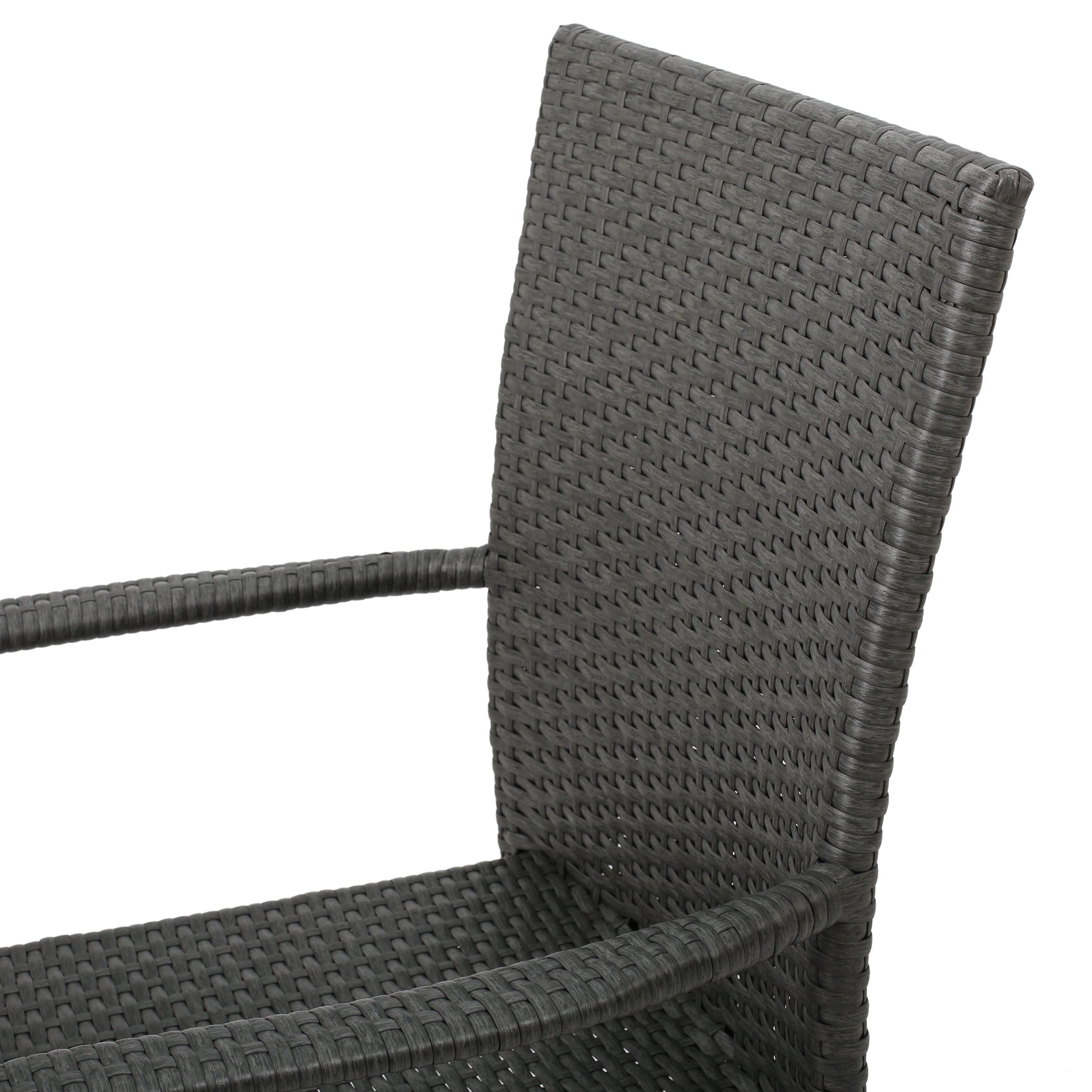 Sultana Outdoor Grey Wicker Stackable Club Chairs (Set of 2)