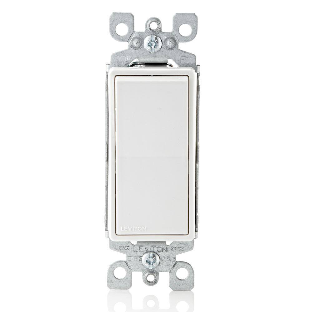 Leviton Decora 15 Amp Single Pole Rocker AC Quiet Light Switch White (10-Pack) M32-05601-2WM