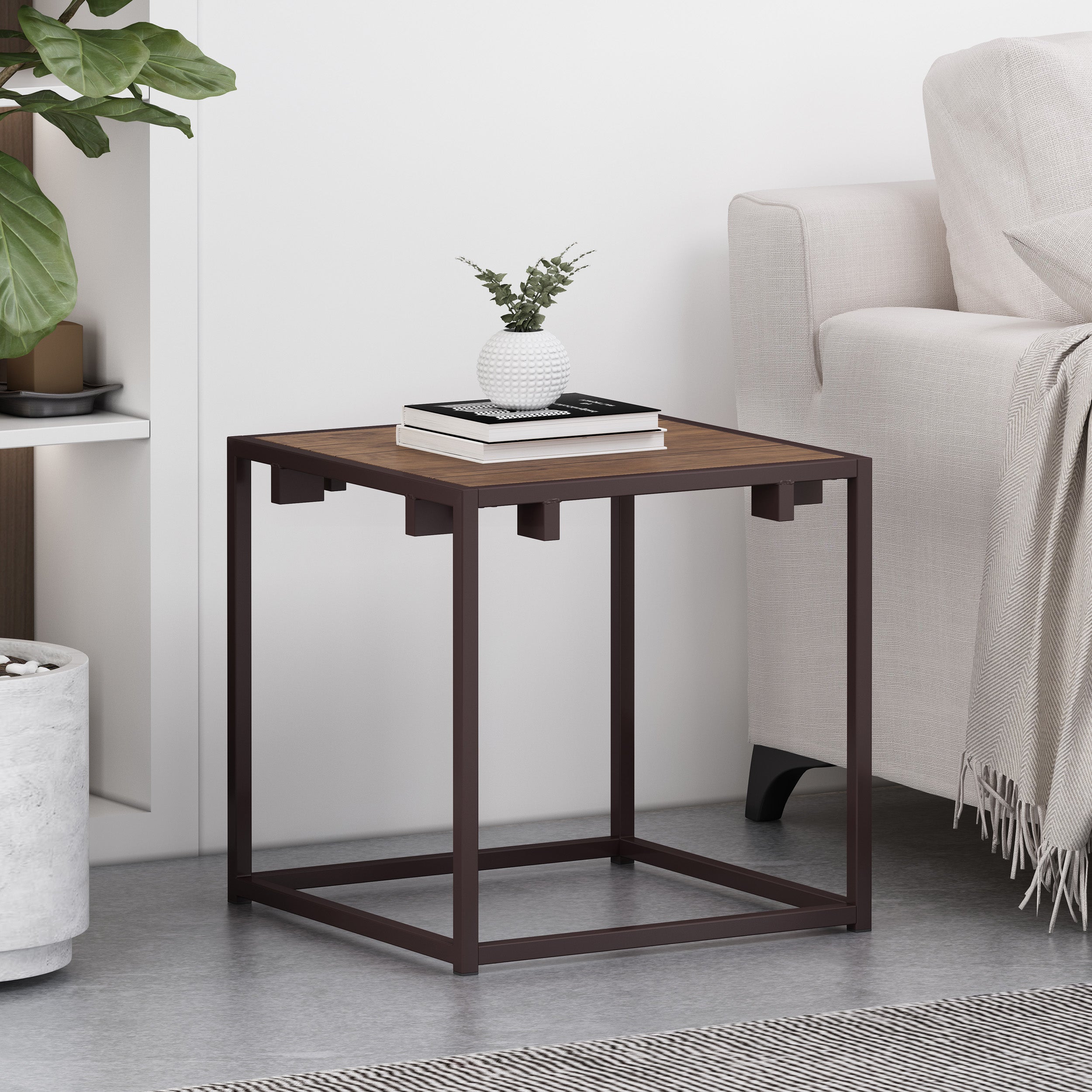 Fortson Modern Industrial End Table