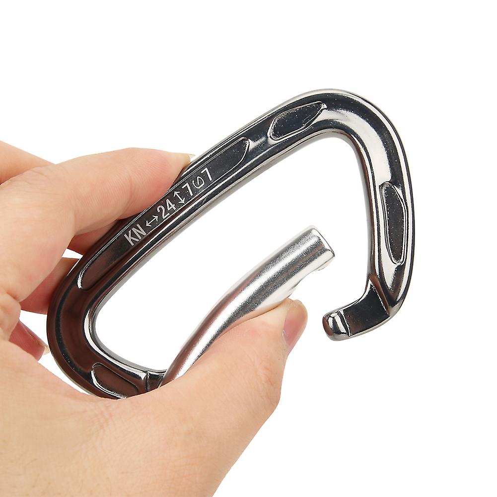 Kn-24-7-7 Outdoor Climbing Carabiner Key Chain Clip Keyring Snap Hook Automatic Locking Buckle For Camping Mountaineeringgray