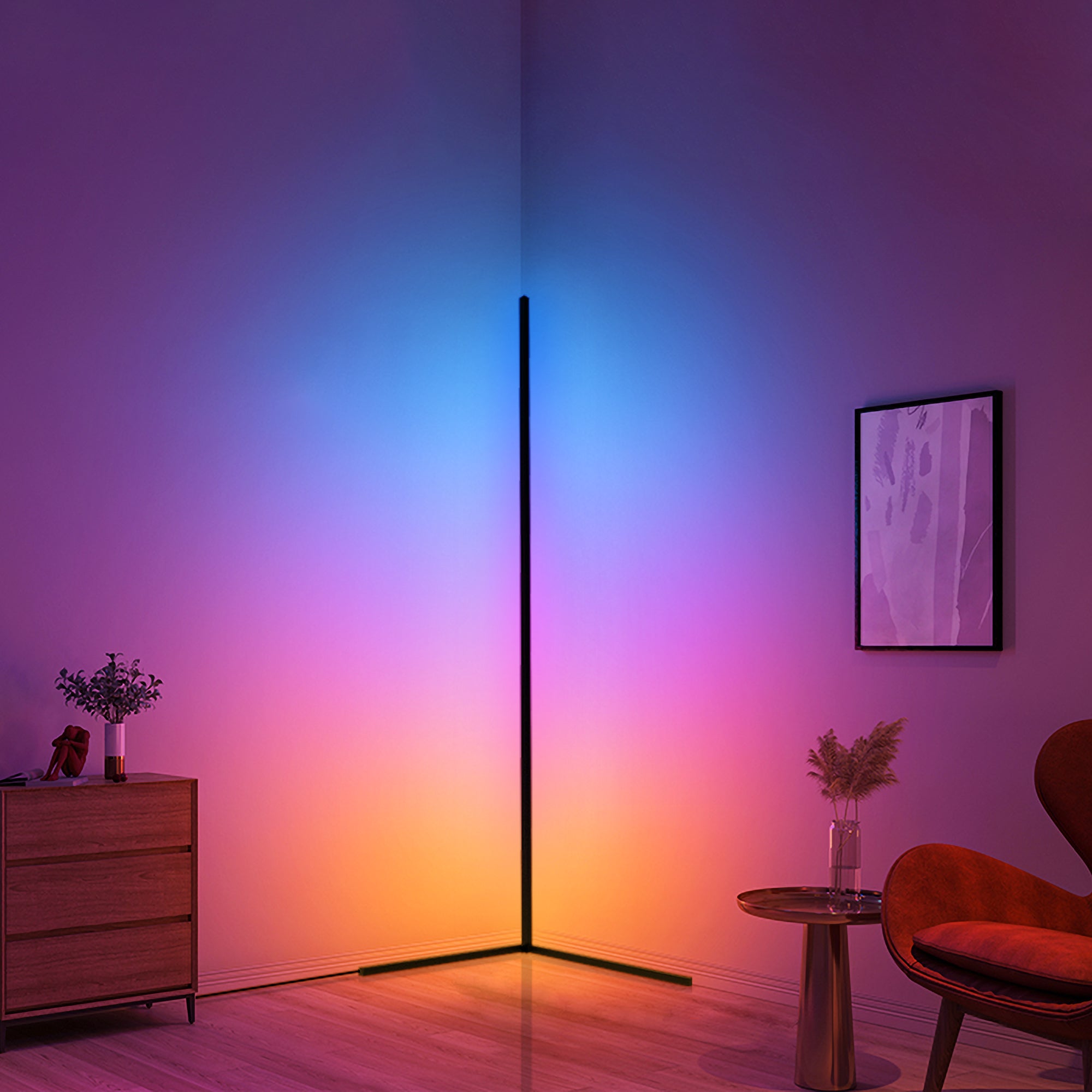 Modern Tall LED Floor Lamp Bedroom RGB Color Changing Standing Lamp Floor Lamp for Living Room,Bedroom, Home, Office