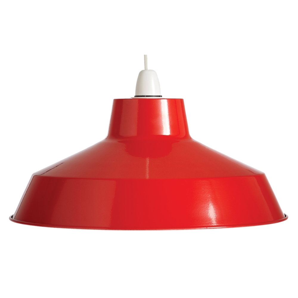 Loxton SP390DR Deep Red Metal Vintage Retro Easy Fit Pendant Shade 35cm