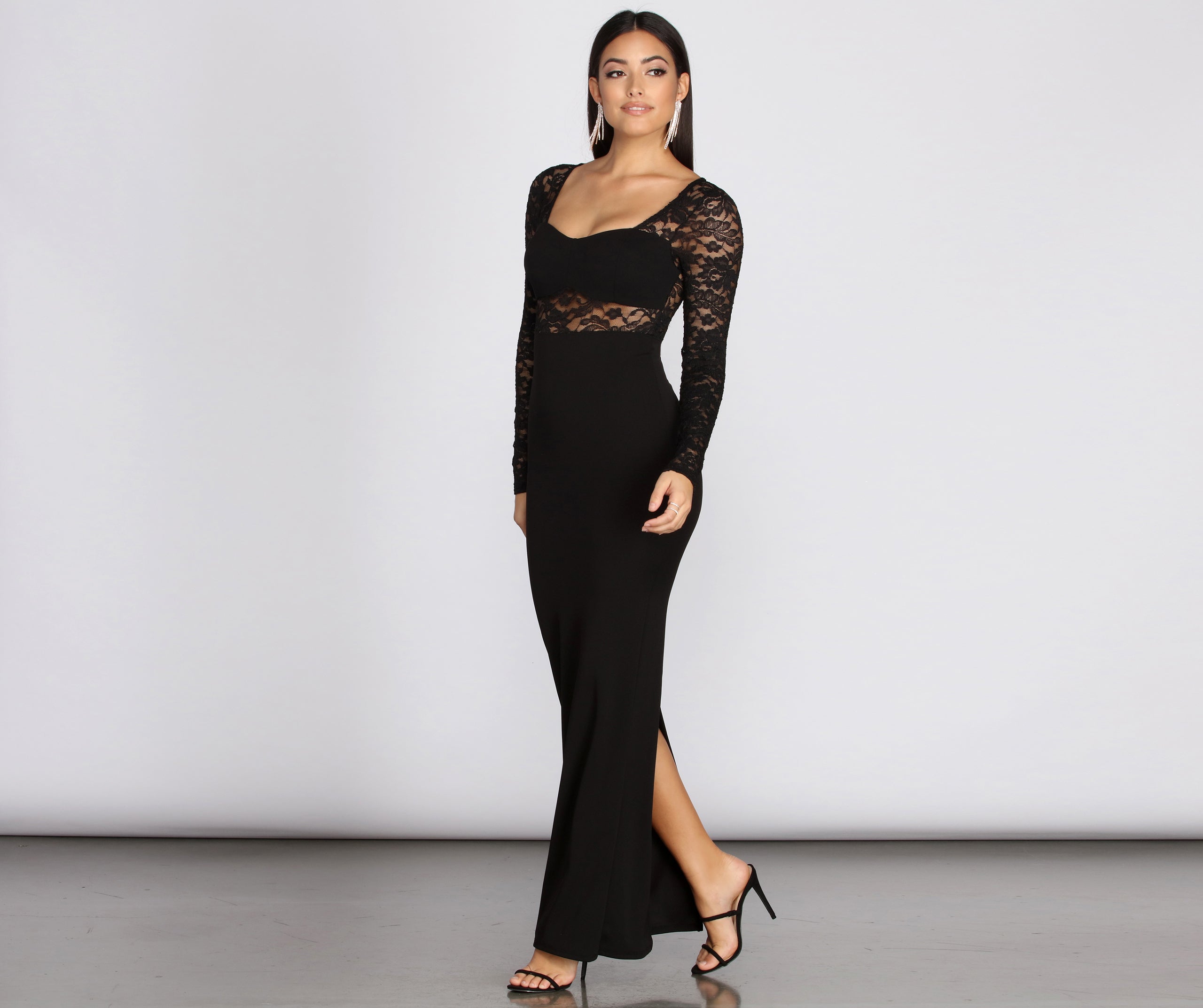 Yara Formal Illusion Lace Dress