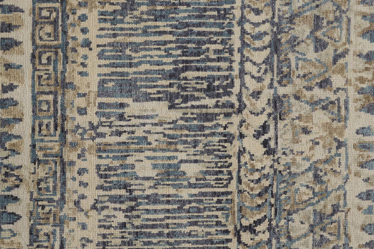 Scottsdale Hand Knotted Blue and Beige Rug by BD Fine