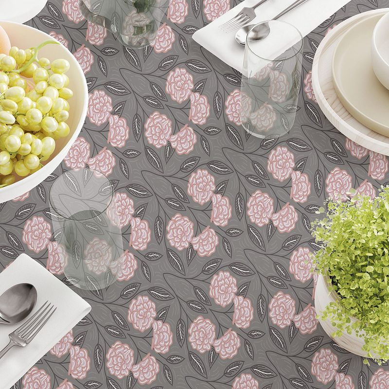 Rectangular Tablecloth， 100% Cotton， 52x104， Floral 55