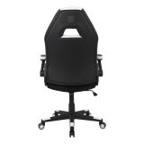 RS Gaming RGX Faux Leather High-Back Gaming Chair， Black/White， BIFMA Certified