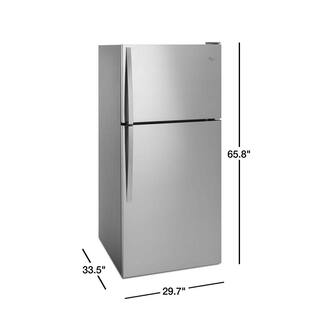 Whirlpool 18.2 cu. ft. Top Freezer Refrigerator in Monochromatic Stainless Steel WRT318FZDM