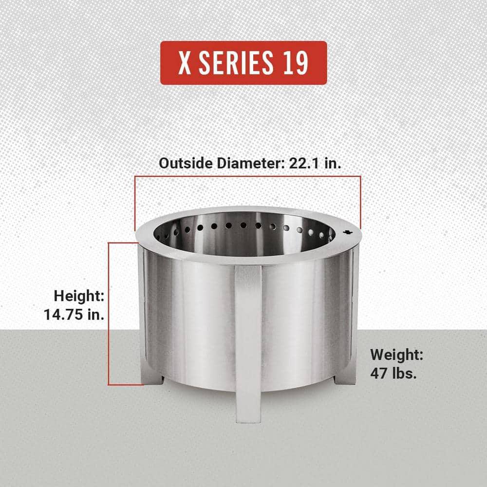 Breeo X Series 19 Smokeless Fire Pit in Stainless Steel