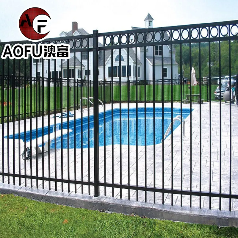 Factory Supply Security Galvanized Wrought Iron Fence Panels Zinc Steel Protective Decorative Courtyard Metal Tubular Fencing