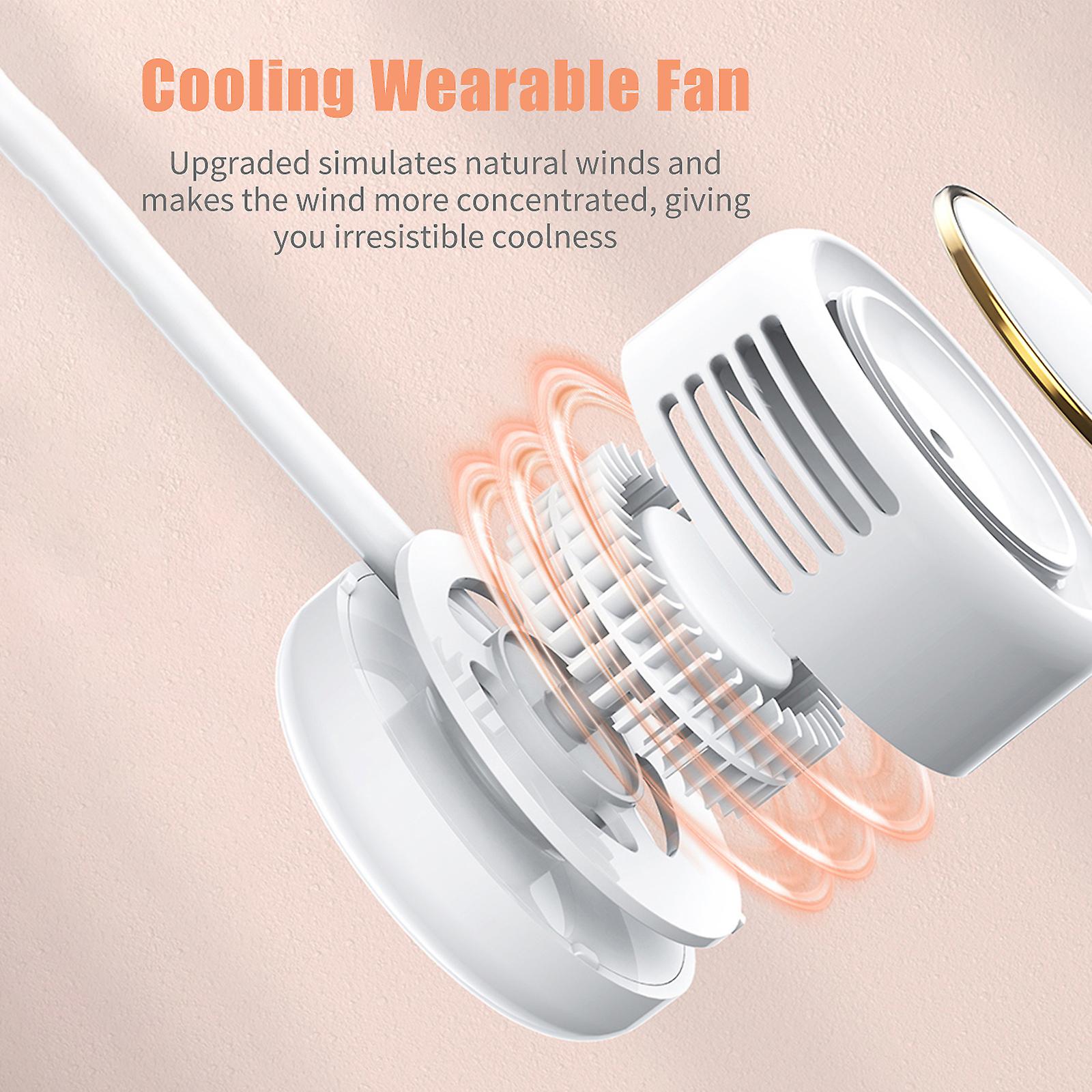 Hands-free Neck Fan Usb Rechargeable Wearable Fan 360foldable Fan With Dual Wind Head Quiet 3 Speed Fan For Sports Running Travel Camping Home White