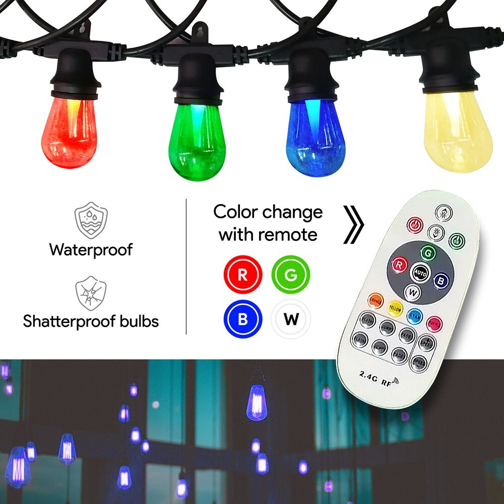 LEDPAX 24 Light 48 ft. Indoor and Outdoor LED String Light  Changing Color Lights   48 Foot