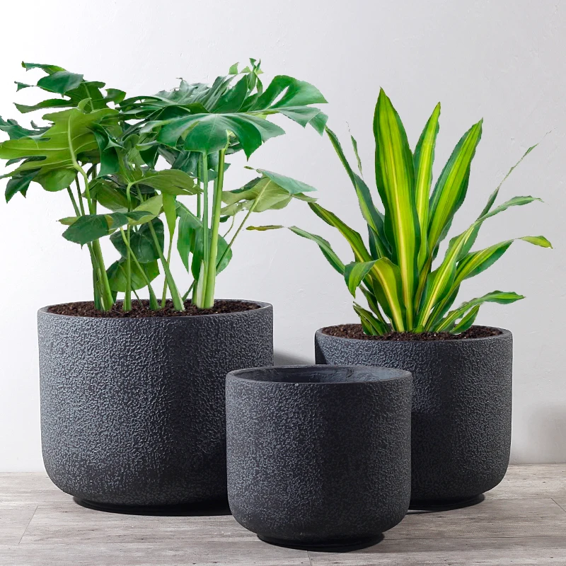 Classic Plant Pot Factory Supply Fiber Clay Flower Pots Outdoor Indoor Home Garden Pots   Planters