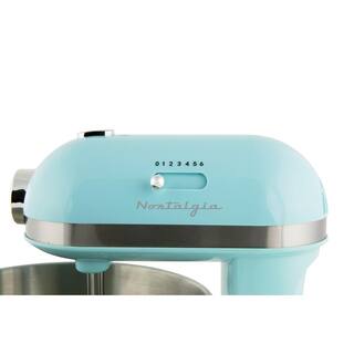 Nostalgia 3.5 Qt. 6-Speed Aqua Stand Mixer with Beaters and Dough Hooks CLSMIXER356AQ