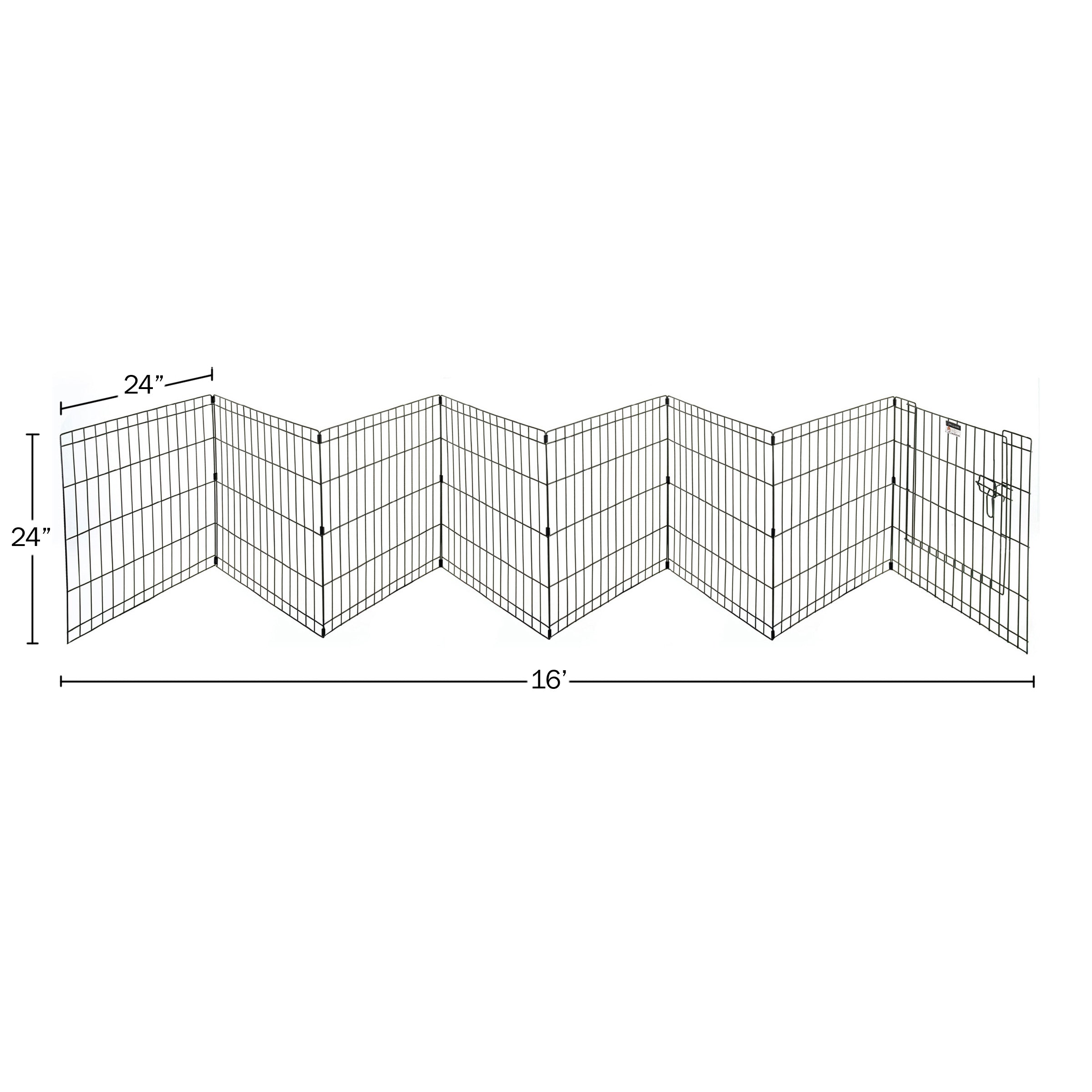 Puppy Playpen Foldable Metal Exercise Enclosure Eight 24x24-Inch Panels Indoor/Outdoor Pen with Gate for Dogs， Cats or Small Animals by Petmaker