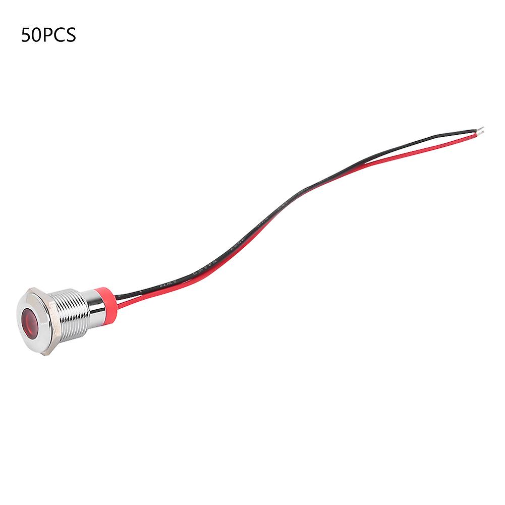 50pcs Ip65 Waterproof Bem-12c High Quality Metal Warning Led Indicator Light 12mm(red 24v)