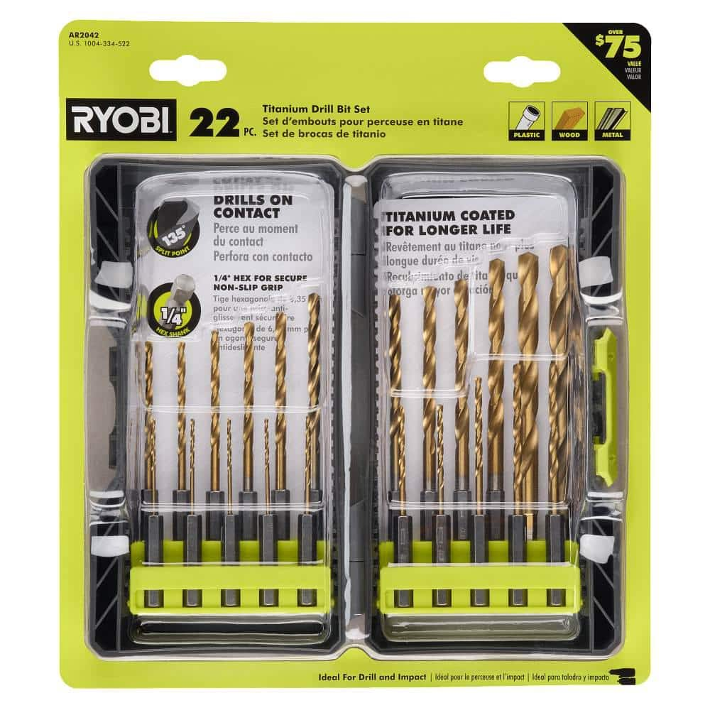 RYOBI Titanium Drill Bit Kit (22-Piece) AR2042