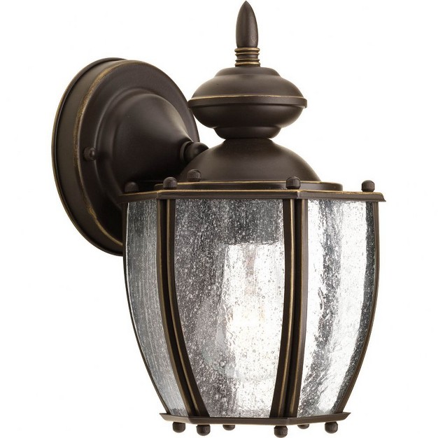 Progress Lighting Roman Coach 1 light Small Wall Lantern Antique Bronze Seeded Glass Panels