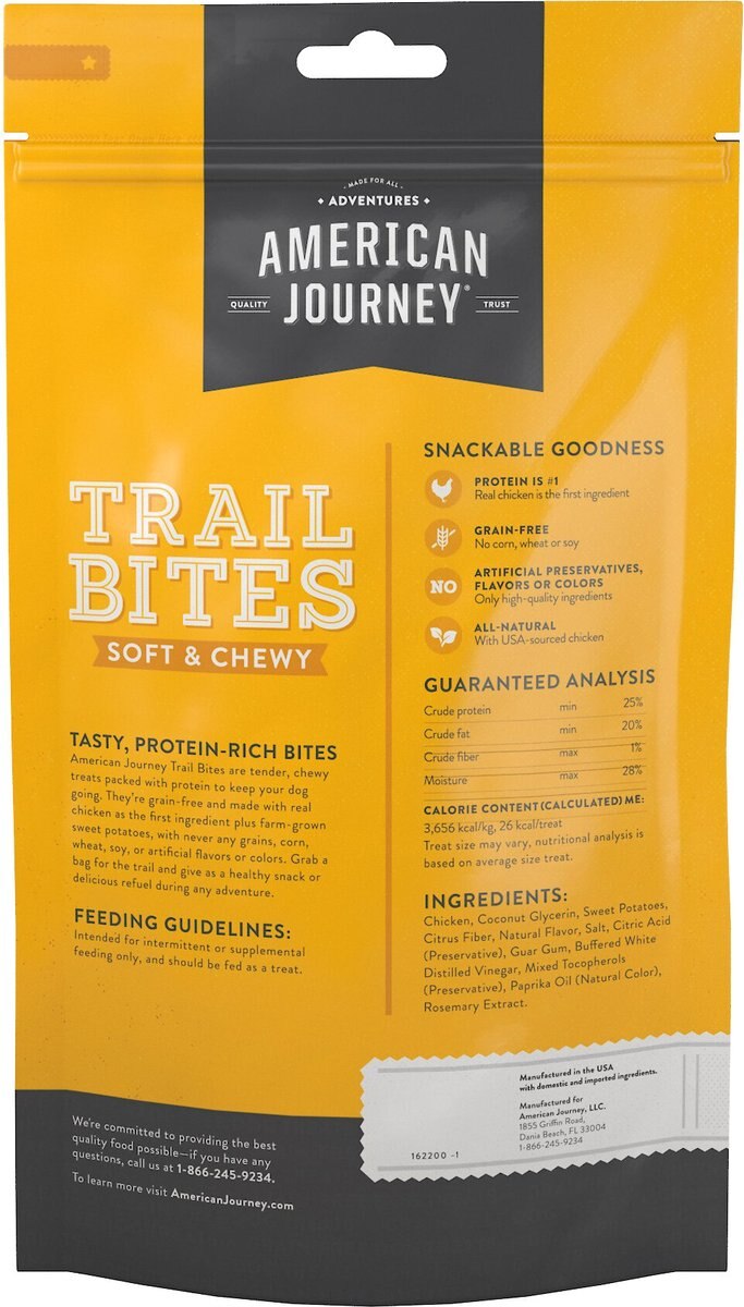 American Journey Chicken Recipe Trail Bites Grain-Free Soft and Chewy Dog Treats