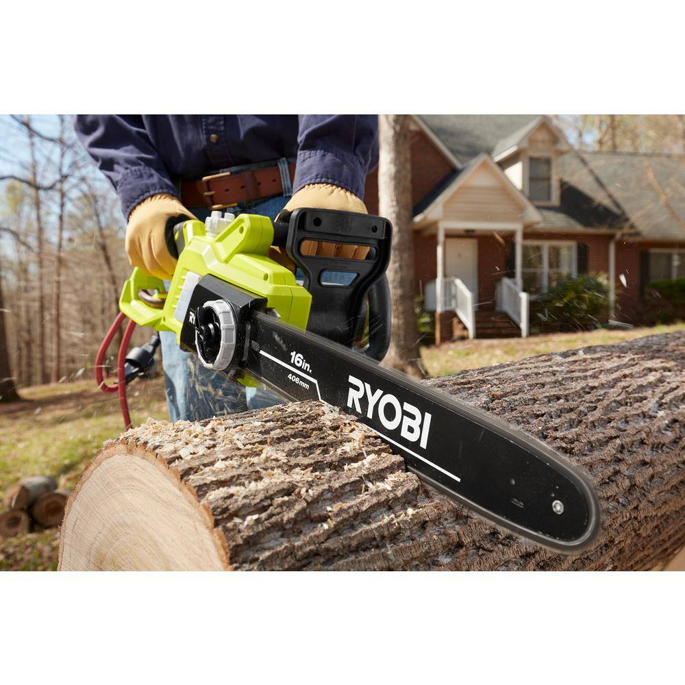 RYOBI 16 in. 13 Amp Electric Chainsaw and 6 Amp Pole Saw RY43155-PS