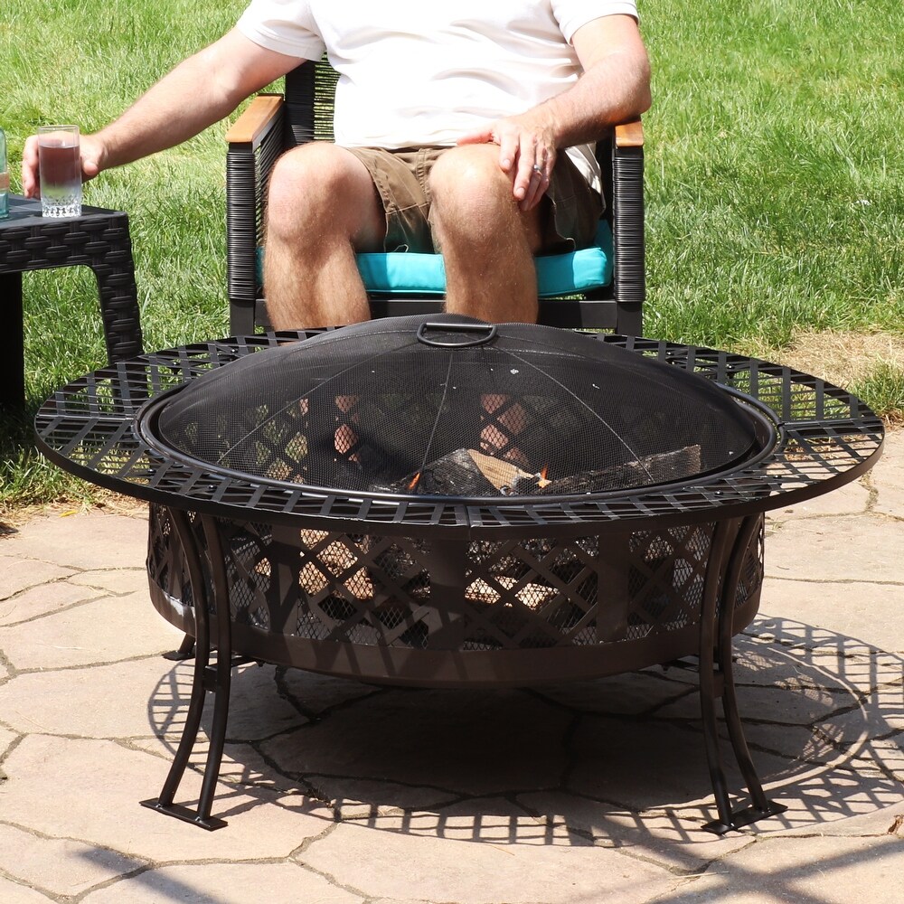 Sunnydaze Large Bowl Fire Pit Durable Steel Patio Garden Camping   Choose Style