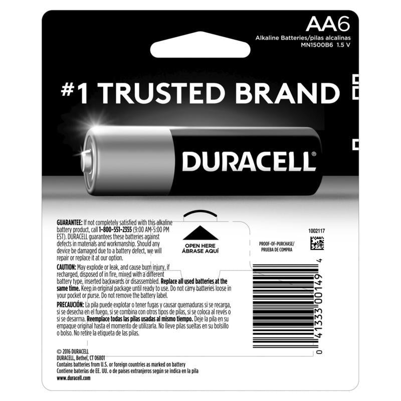 BATTERY ALKALINE AA 6PK