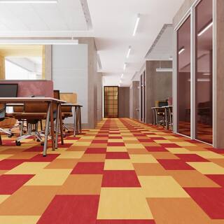 Lucida Surfaces FabCore Poppy 28 MIL x 12 in. W x 24 in. L Adhesive Waterproof Vinyl Tile Flooring (36 sqftcase) FC-3301