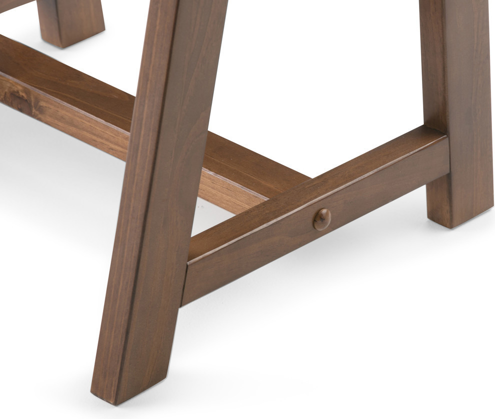 Sawhorse Solid Wood 22 quotwide Square Modern End Side Table   Transitional   Side Tables And End Tables   by Simpli Home Ltd.  Houzz