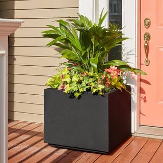 PolyStone Planters Monterrey Square 23 in. x 23 in. Greige Composite Window Boxes  Troughs 3009