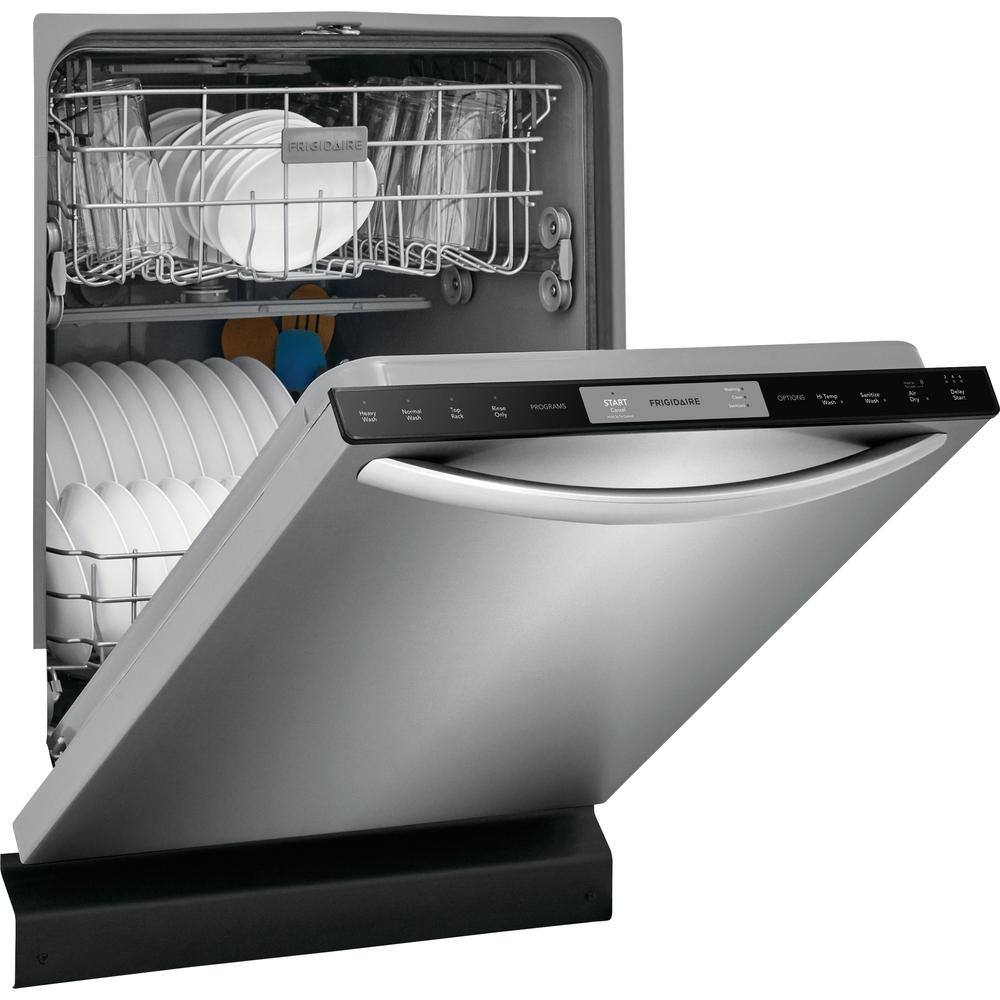 Frigidaire 24 In. in. Top Control Built-In Tall Tub Dishwasher in Stainless Steel with 4-Cycles 54 dBA FFID2426TS