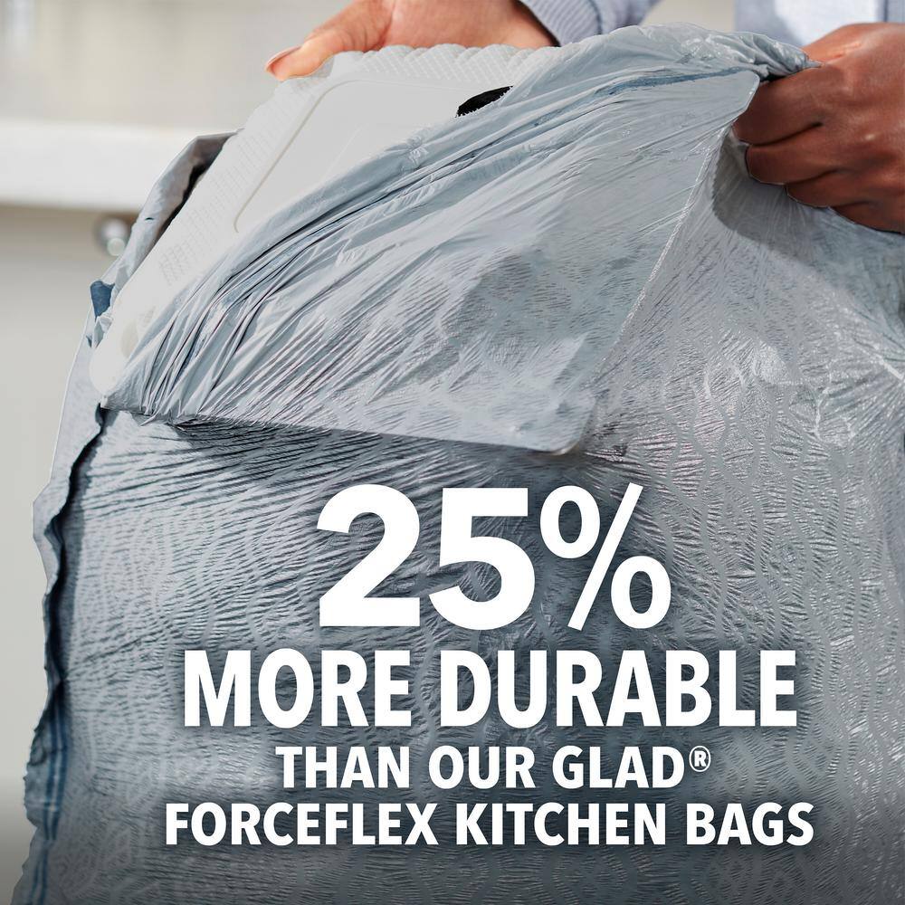 Glad ForceFlex MaxStrength 13 Gal. Mountain Air White Trash Bags Clorox Antimicrobial Tall Kitchen Drawstring (34-Count) 1258779298