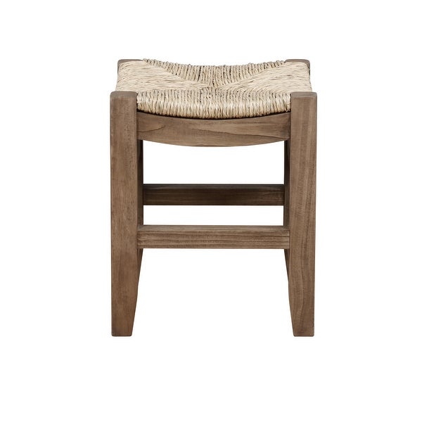 Carbon Loft Cimorene 18-inch Wood Stool with Rush Seat