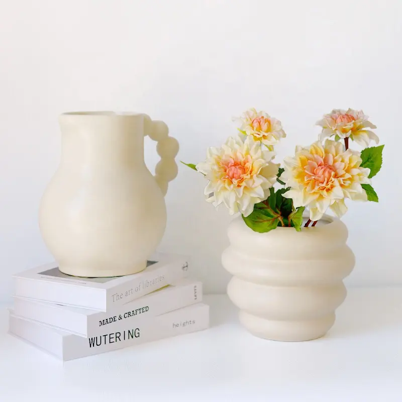 Korean Nordic Style Cheap Pitcher White Mini Plant Custom Tall  Succulent Pots Ceramic for Gift