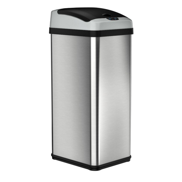 Halo Quality 13gal Platinum Rectangular Stainless Steel Motion Sensor Trash Can