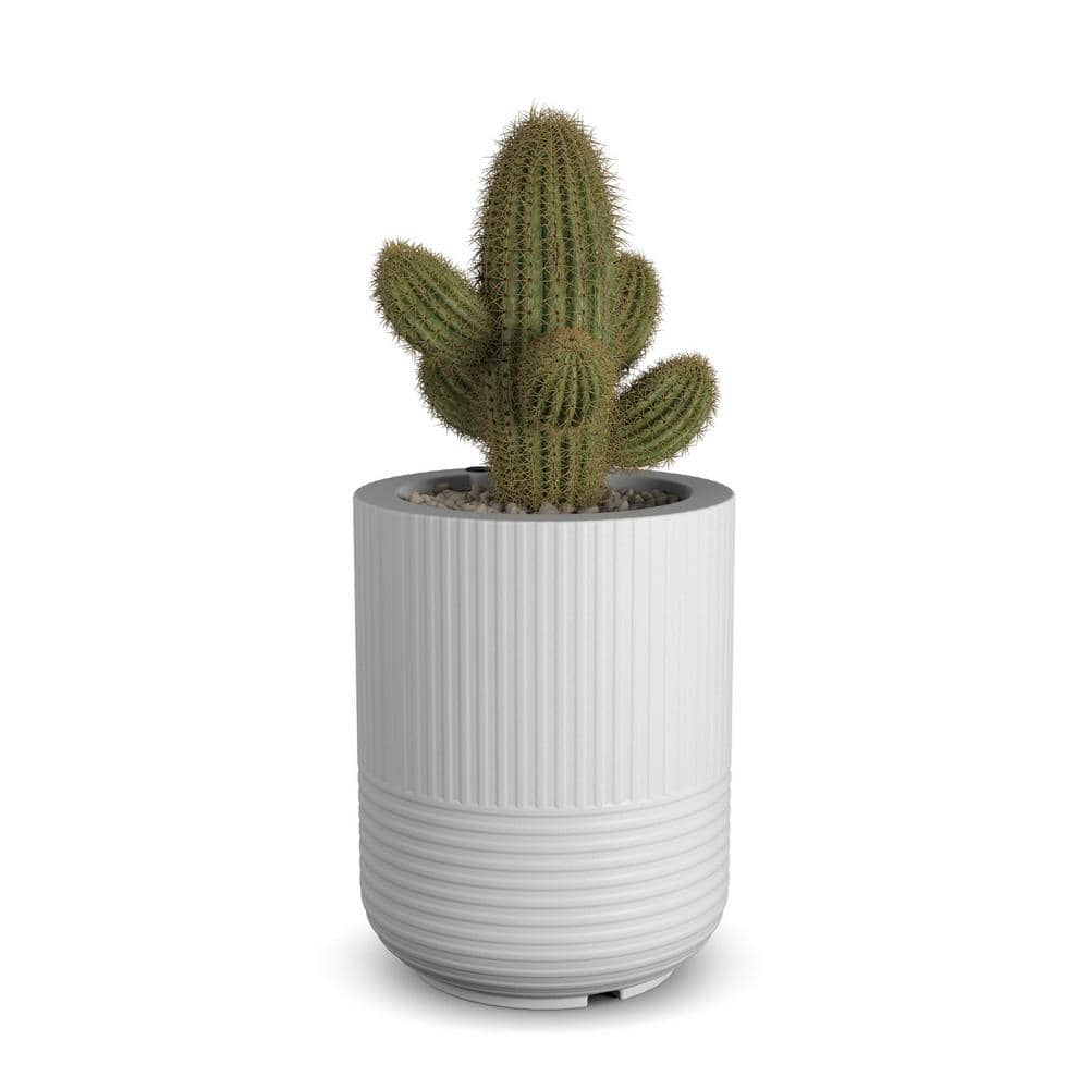 Mayne Arden 18 in. Tall Self-Watering White Polyethylene Planter 2836-W