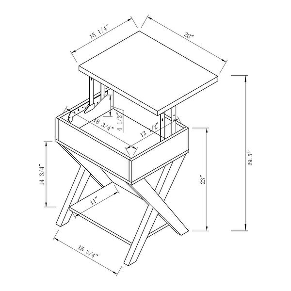 The Gray Barn Tristan Grange Rustic 20-inch 1-shelf Lift-top Side Table