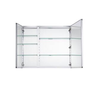 Pegasus 30 in. x 30 in. Frameless Recessed or Surface-Mount Bi-View Bathroom Medicine Cabinet with Beveled Mirror SP4586