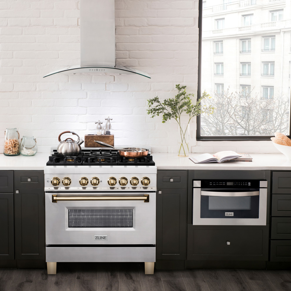 ZLINE Autograph 36 quot4.6 cu. ft. Dual Range  Stainless Steel   Gas Ranges And Electric Ranges   by Buildcom  Houzz