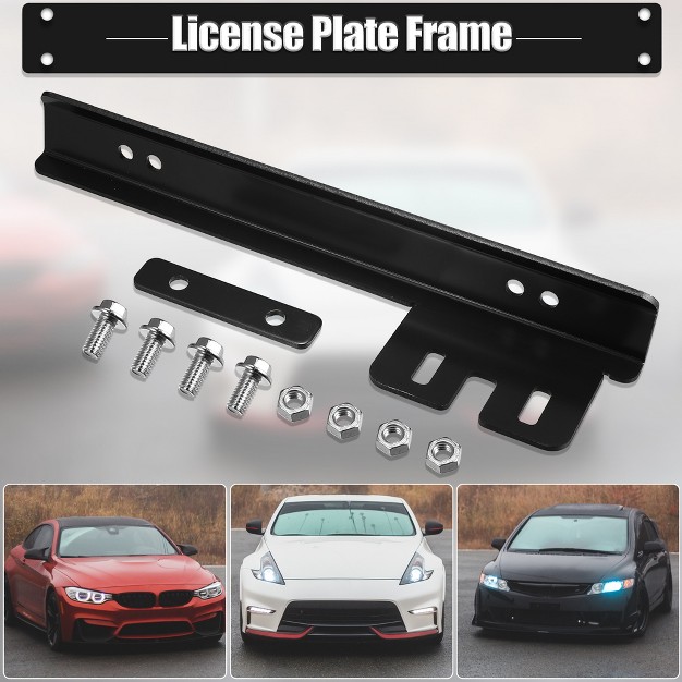 Unique Bargains Aluminum Alloy Universal License Plate Relocator Frame With Screw And Screw Caps