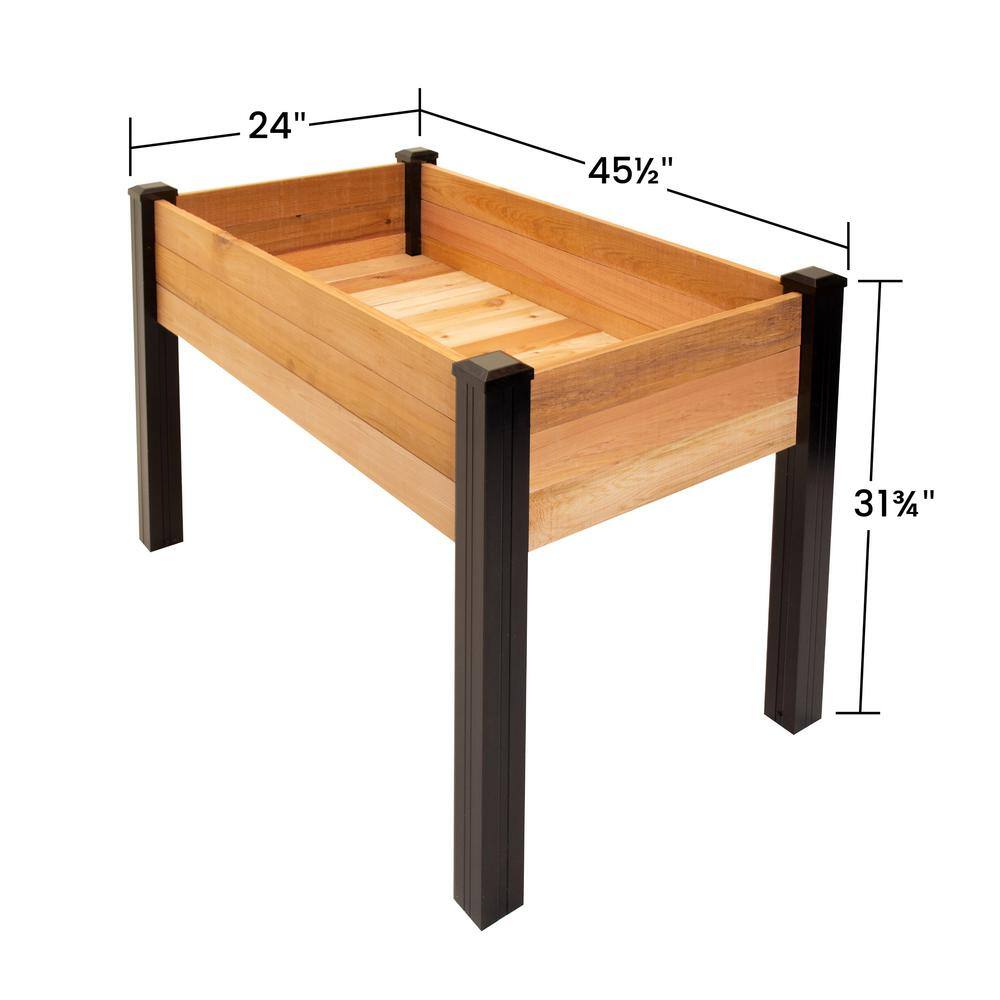 Outdoor Essentials Haven 2 ft. x 4 ft. Natural Cedar Elevated Garden Planter (Tool Free) 444803