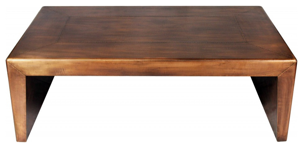 Modern Copper Tone Coffee Table   Contemporary   Coffee Tables   by UStradeENT LLC  Houzz