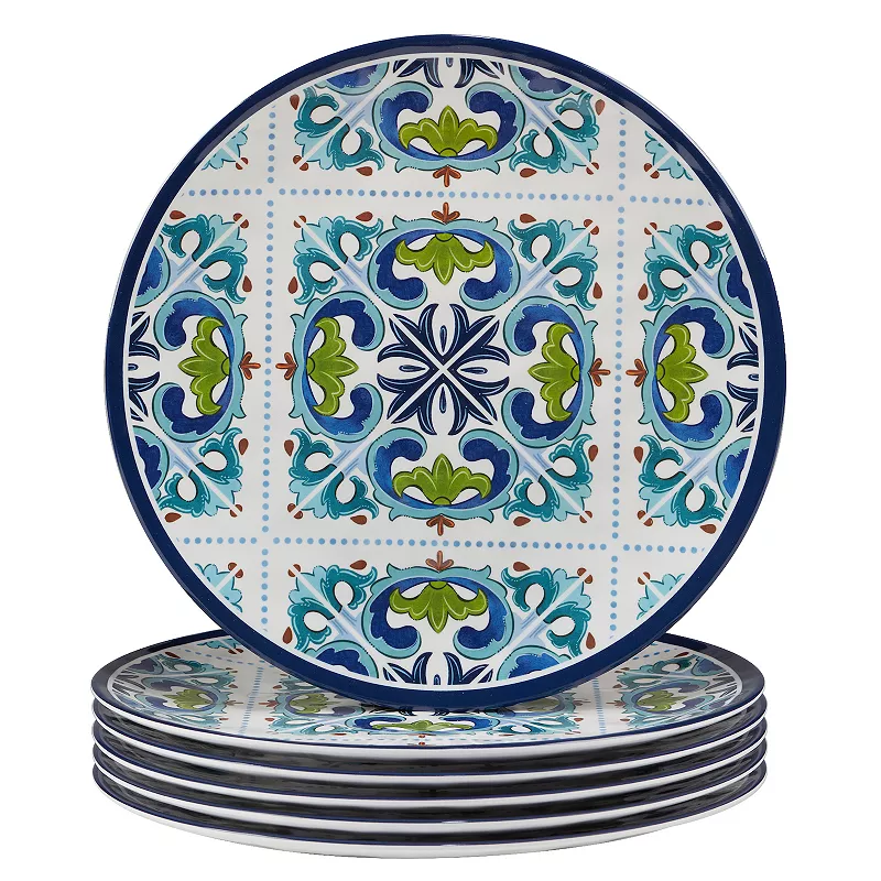 Certified International Mosaic 6-pc. Melamine Dinner Plate Set