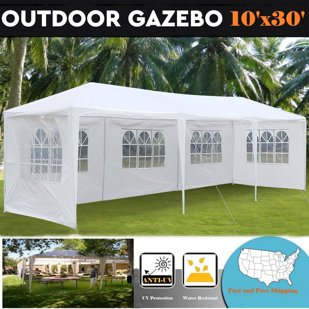 Zimtown 10'X30' Outdoor White Event Canopies Party Wedding Tent Garden Tent Gazebo Pavilion Cater Event