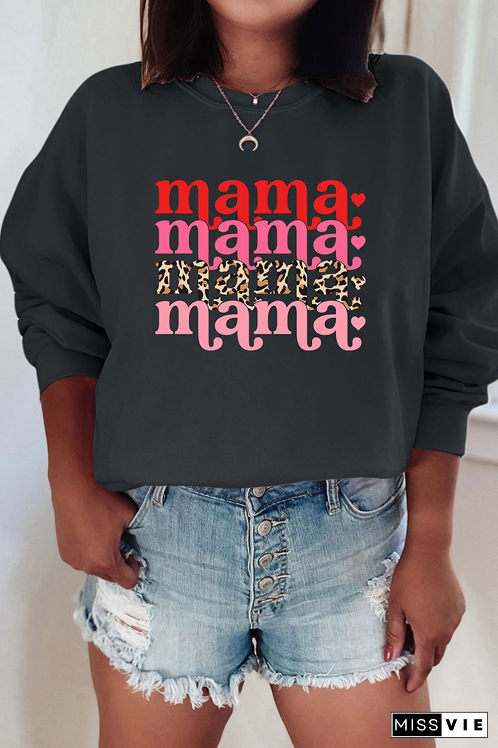 Mama Valentines Leopard Sweatshirt Wholesale