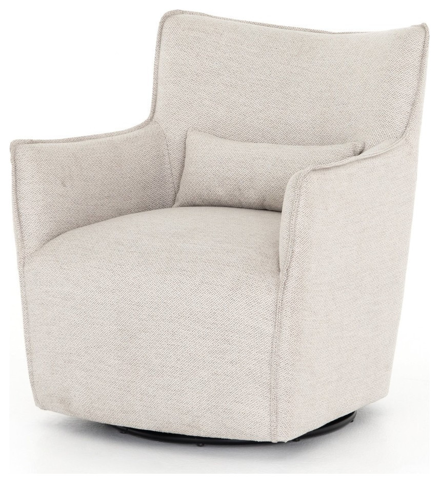 Zander Swivel Chair  Noble Platinum   Transitional   Armchairs And Accent Chairs   by Virgil Stanis Design  Houzz