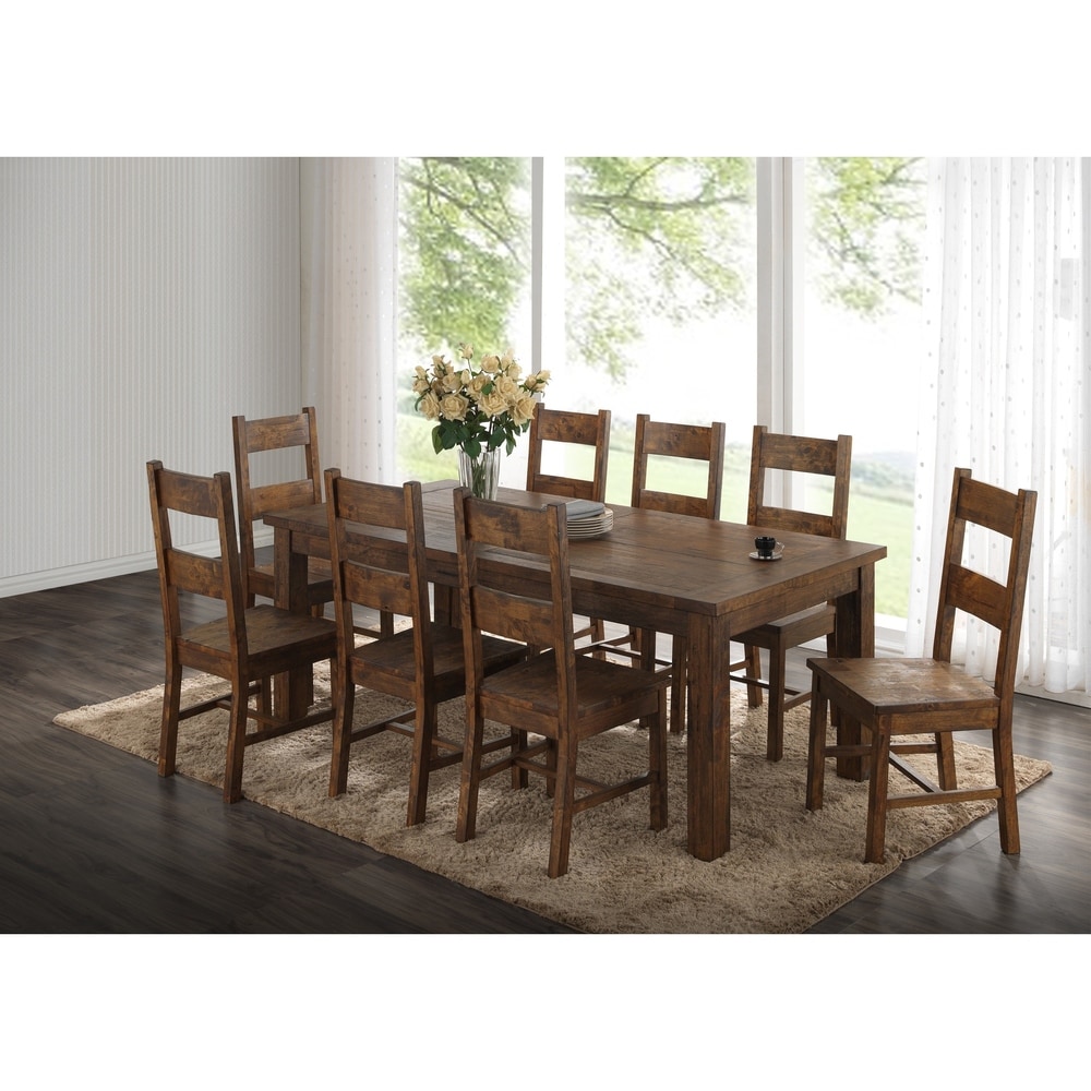 Coaster Furniture Coleman Rustic Golden Brown 7 piece Dining Room Set