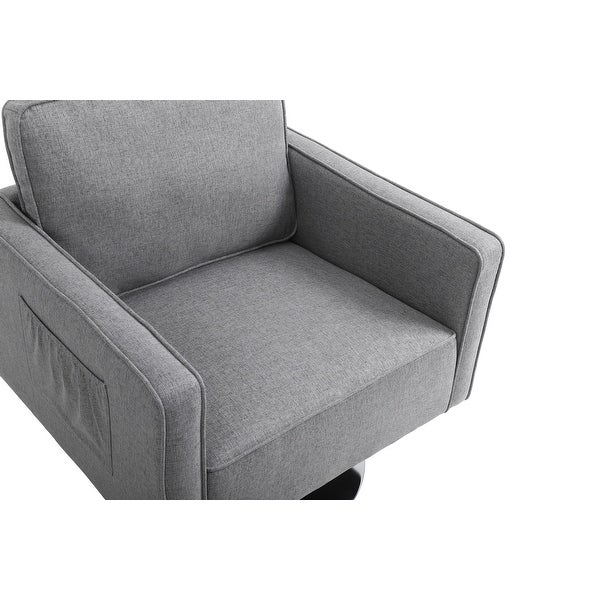 Linen Swivel Accent Chair ，Comfy Armchair with 360 Degree Swiveling for Living Room， Bedroom， Reading Room