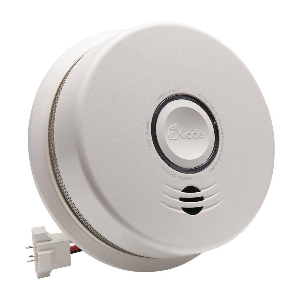 Kidde 10 Year Worry-Free Hardwired Combination Smoke and Carbon Monoxide Detector with Voice Alarm and Ambient Light Ring 21029893