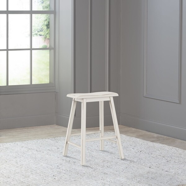 Moreno Wood Backless Counter Height Stool， Distressed Gray