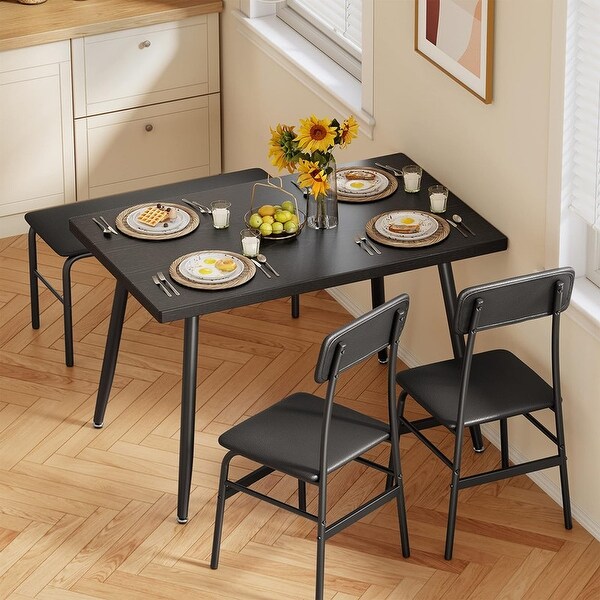 Dining Table Set for 4，Kitchen with Bench and 2 Chairs Small Space