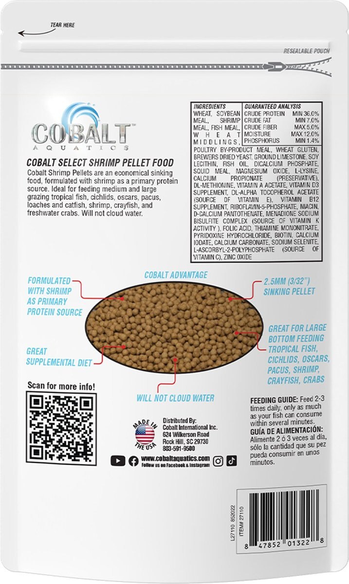 Cobalt Aquatics Select Shrimp Pellets Fish Food